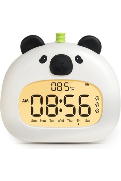 Morvena Picks Ceas cu alarmă pentru copii Panda Sleep Trainer, lumină de noap...