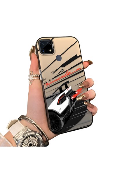ucuc Realme C15/C25/C25S Compatible Stylish Racing Car Pattern Acrylic Back P...