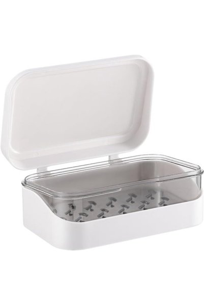 Morvena Picks Cutie pentru sapun- Baie-Casa-2-Bucati-Cu capac-Sapunera-Plasti...