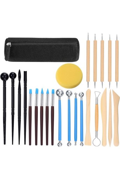 Morvena Picks Set de 25 bucăți de instrumente de sculptat din argilă polimeri...