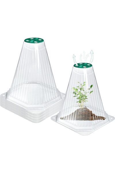 Morvena Picks 12 bucăți huse transparente de 7,9" pentru plante, protecție îm...
