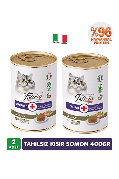 Felicia %96 Proteinli Tahılsız Somonlu Ezme Yetişkin Kısır Kedi Konserve Mama...