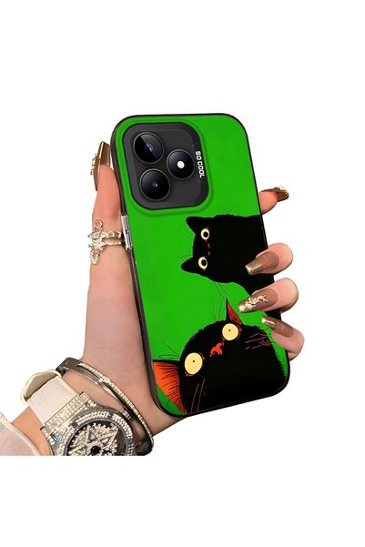 ucuc Realme Note 50 Compatible Hard Acrylic Back Silicone Edge Lens Protectio...