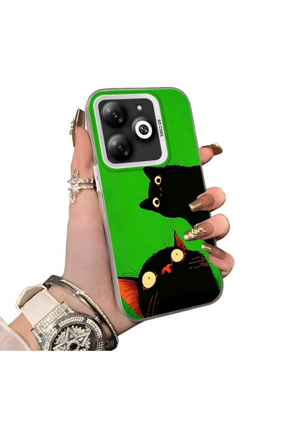ucuc Infinix Smart 8/8 Pro/8 Plus Compatible Hard Acrylic Back Silicone Edge ...
