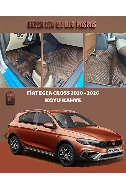 FEYZA OTO FİAT EGEA CROSS SERİSİ 2020 - 2026 ARASI 8D PREMİUM KAYMAZ TABAN AR...
