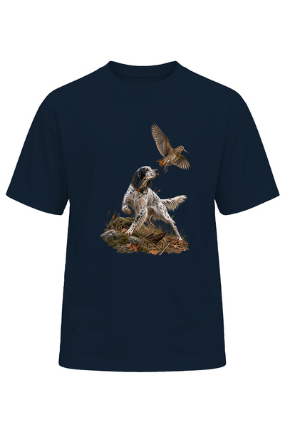 remonz Nature Camping Çulluk Setter Illustrated Printed Premium T-Shirt
