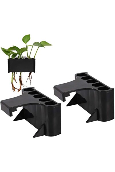 Morvena Picks Pachet de 2 coșuri agățate cu plante/flori din plastic pentru a...