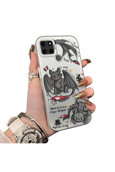 ucuc Realme C25Y/C21Y Compatible Hard Acrylic Back Silicone Edge Lens Protect...