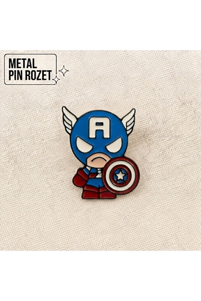 DREAMIOGIFTANDBOX Captain America Kaptan Amerika Metal Pin Rozet Karakter Fig...