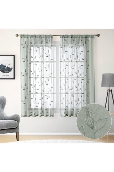 Morvena Picks Perdele -Verde salvie -132 x 160 cm