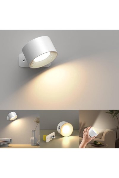 Morvena Picks Lampa de citit de perete cu baterie reglabila, lumina de noapte...