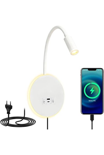 Morvena Picks Lampă de perete cu LED - Lampă de lectură - Lumină LED - Lampă ...