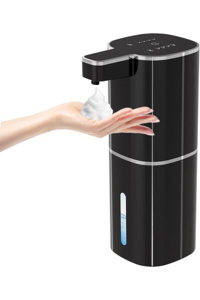 Morvena Picks Dozator negru de săpun spumant fără contact - 420 ml, 4 nivele ...