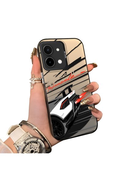 ucuc Vivo Y28 4g Compatible Stylish Racing Car Pattern Acrylic Back Panel Sil...