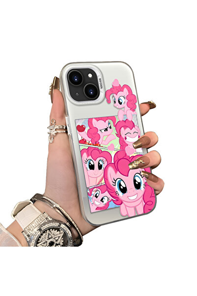 ucuc iPhone 15 Plus/14 Plus Uyumlu Pinkie Pie Çoklu Yüz İfadesi Baskılı Sert ...