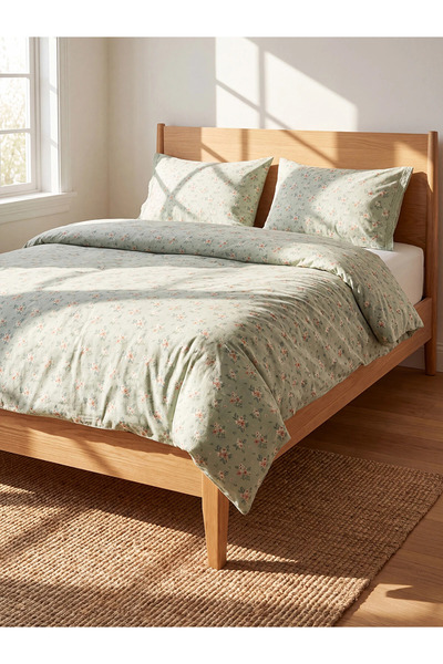 LC Waikiki Lcw Home Mixed Floral Patterned Cotton Double Duvet Cover Set
