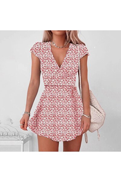 dorbe Women's Red Floral A-line Dress