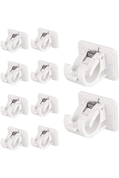 Morvena Picks Set de bare de perdea din 10 piese cu cârlige autoadezive pentr...