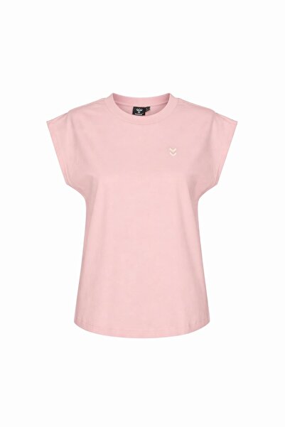 hummel Remiendo S/S 912323-3333 Kadın Logo Pudra Tişört Spor Günlük Kullanım