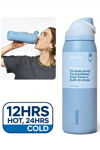 owala 32 Oz. FreeSip Stainless Steel Water Bottle in Sea Salt