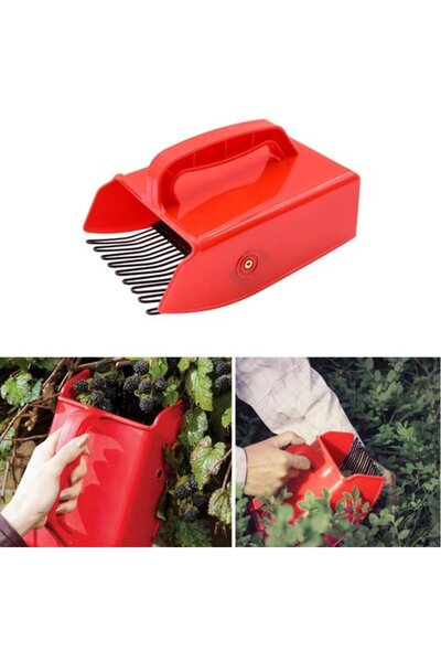 Morvena Picks Culegător de fructe de pădure cu pieptene și mâner metalic, pen...