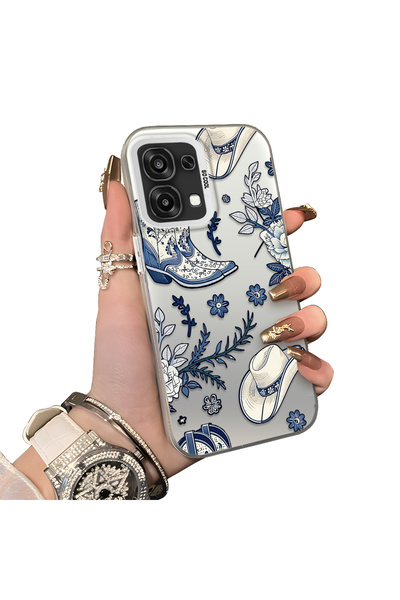 ucuc Oppo A6 Pro 4G/5G Compatible Hard Acrylic Back Silicone Edge Lens Protec...