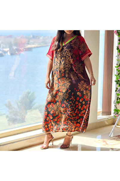 dorbe Women's Red Multicolor Floral Maxi Dress