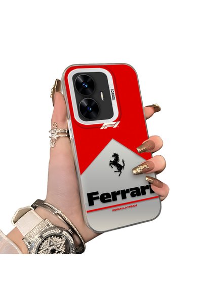 ucuc Realme C55 Compatible Stylish Racing Car Pattern Acrylic Back Panel Sili...