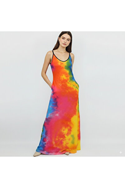 dorbe Women's Pink Tie-dye print Maxi Dress