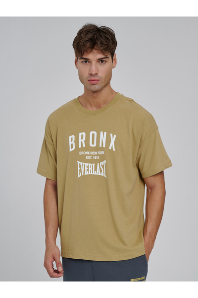 EVERLAST Tricou oversized din bumbac cu imprimeu text și logo pe piept