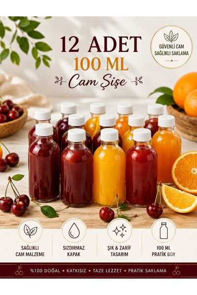 Genel Markalar 100 ml şişe beyaz kapakli 12 adet cok amacli şişe