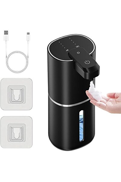Morvena Picks Dozator de săpun negru - 380 ml montat pe perete reglabil rezis...