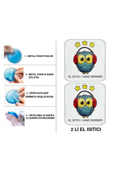 Bosphorus Sia 2 Pieces Owl Pocket Heaters, Hand Warmers, Hot Water Bag Pvc 10...