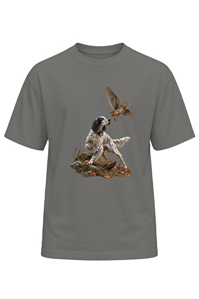 WİDİ Tricou Premium imprimat cu ilustrație Nature Camping Çulluk Setter