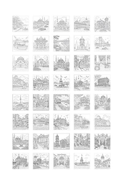 metafortoys Büyülü İstanbul Boyama Kitabı – 21x20 cm I 40 Görsel