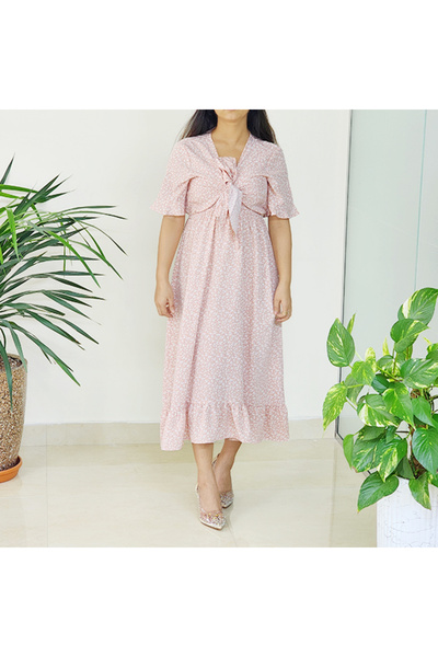 dorbe Women's Pink Floral Midi Dress