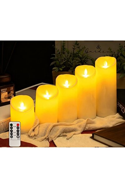 Morvena Picks Pachet de 5 lumânări LED pentru exterior, impermeabile, 7,5*10-...