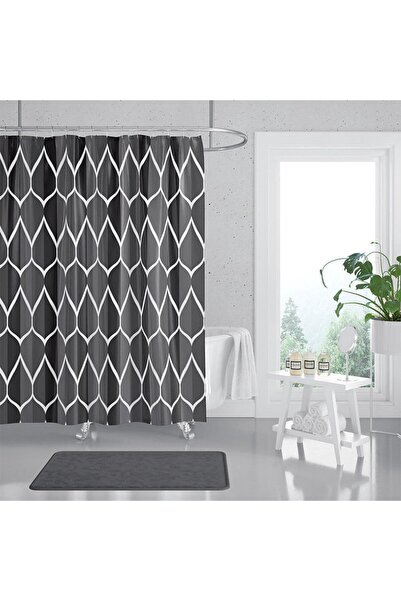Morvena Picks Perdeau de dus Perdeau de dus textil impermeabil 1 bucata Perde...
