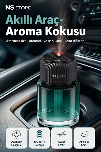 NS Store Akıllı Araç İçi Koku Difüzörü Şarjlı Otomatik Hava Ferahlatıcı Lazer Efektli Oto Kokusu
