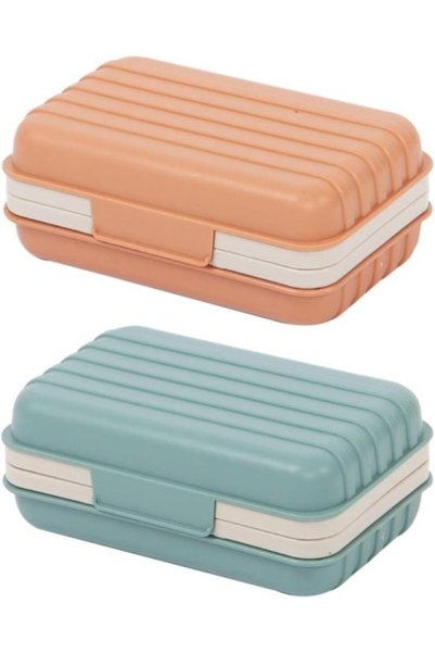 Morvena Picks 2 piese 12 x 7,6 x 5 cm portocaliu și albastru săpun portabil c...