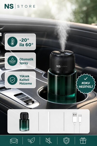 NS Store Akıllı Araç İçi Koku Difüzörü Şarjlı Otomatik Hava Ferahlatıcı Lazer Efektli Oto Kokusu