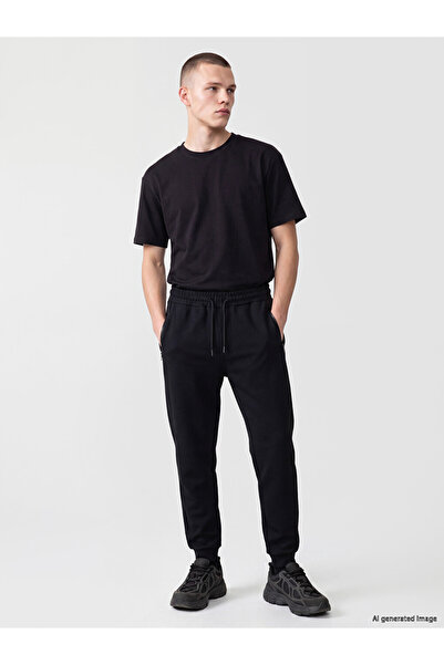 LC Waikiki Vizyon New Season Black Regular Fit Men's Jogger Sweatpants