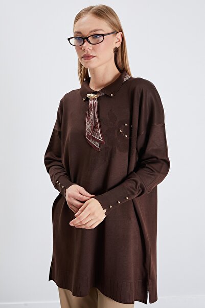 Fulla Moda Fullamodest Scarf Jacquard Knitwear Tunic