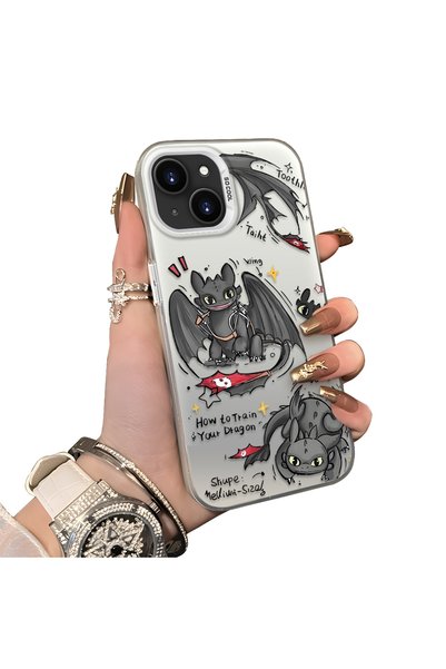 ucuc iPhone 15 Plus/14 Plus Compatible Hard Acrylic Back Silicone Edge Lens P...