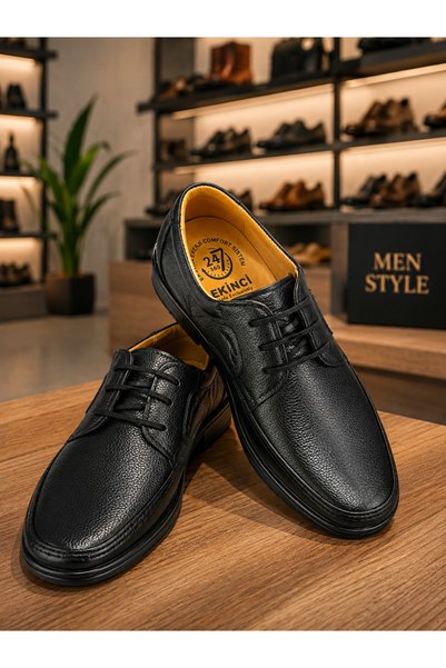 CookaHome Men's Brown, Black 100% Genuine Leather Laced Classic Casual Shoes