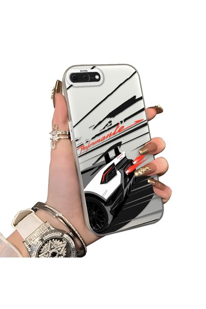 ucuc Stylish Racing Car Pattern Acrylic Back Panel Silicone Edge Shock Absorb...