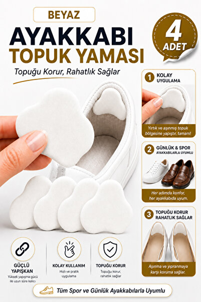 NZB Ayakkabı Topuk Yaması Beyaz Suni Deri Yapışkanlı Topuk Koruyucu Ayakkabı ...
