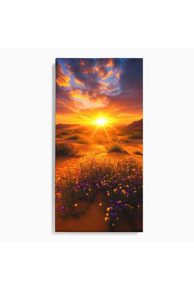 Luxcanva Tablou Canvas Apus De Soare In Desert 50x100 cm pe Sasiu Lemn Apus D...