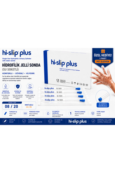 Rotantix Hi Slip Plus CH 08 20CM 30 ADET Kendinden Jelli Kateter