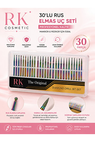 RK Cosmetic 30lu Rus Elmas Freze Uç Seti
